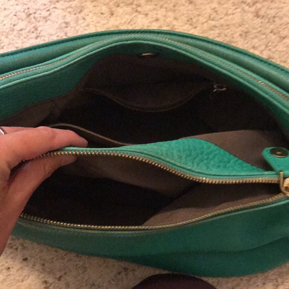 J. Crew green Leather Hobo Shoulder Bag - Picture 2 of 3